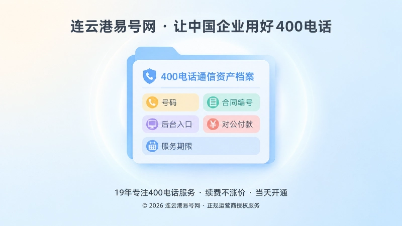 企业400电话通信资产档案的聚焦式插画